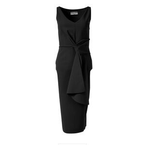 New Chiara Boni La Petite Robe Yoko Twist Front Dress in Black Size 40 IT / 4 US